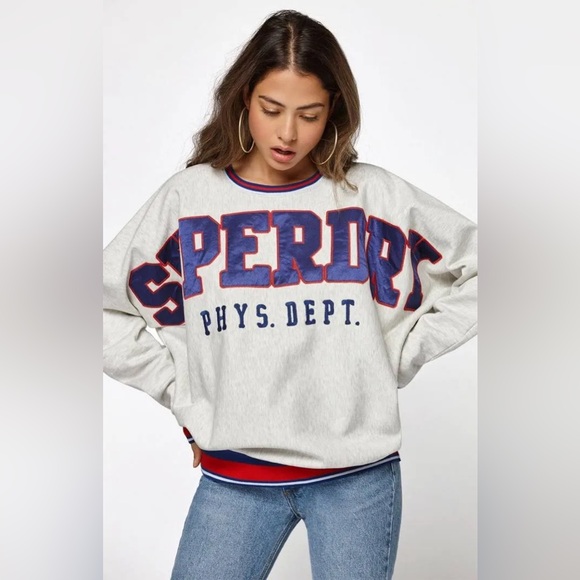 Superdry Game Day College Sweatshirt Size XS Oversized - Picture 5 of 12